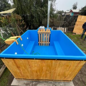 Tinaja Madera Revestida Modelo Cuadrada Padel Capacidad 8-9 Personas